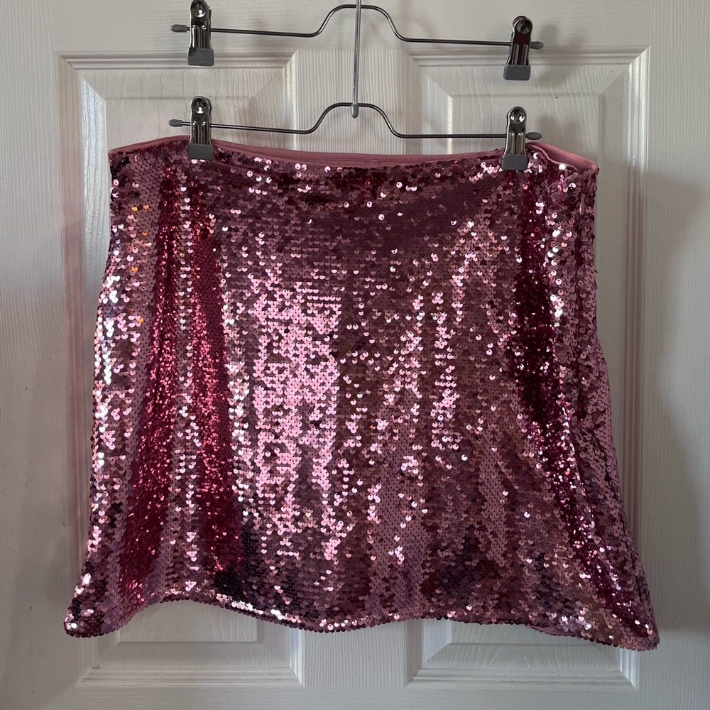 H&M Pink Sequined Mini Skirt- size 16 New with Tags